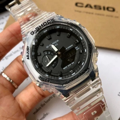 Relojes deportivos informales G-SHOCK GA-2100 serie Skeleton esfera negra con estuche transparente Foto 1 de 4
