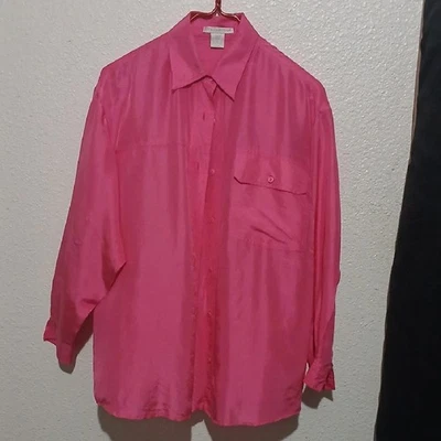 Camisa de manga larga rosa pequeña "Hacer oferta" de seda The Limited para hombre Foto 1 de 2