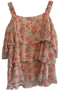 Lane Bryant Blouse sz 14 layered Floral Shirt Tank Sleeveless Shirt - Picture 1 of 3