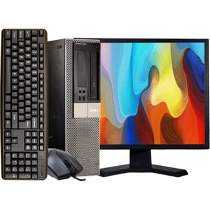 Dell i5 Desktop Computer 256GB SSD 16GB RAM 19in LCD Windows 10 PC WiFi - Picture 1 of 6