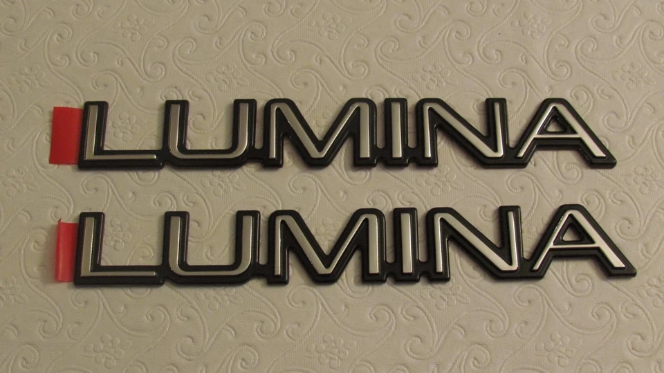 New OEM Pair of Chevy "LUMINA" Nameplate Emblem Badge 10214720 - Image 1 of 1
