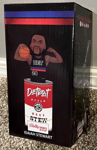 New ISAIAH STEWART Detroit Pistons BOBBLEHEAD 2/10/23 SGA BEEF STEW Figure NBA Cover