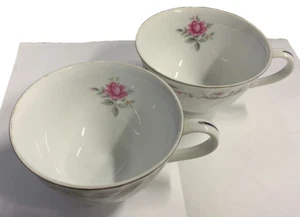 2 royal swirl fine china rose pattern tea cups - Picture 1 of 3