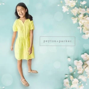 NWT Peyton & Parker Yellow Cotton Short Sleeve A-Line Dress Size: Small (7/8) - Picture 1 of 6
