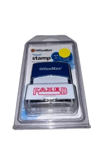 2 Pack OfficeMax FAXED Flip Lid, Pre-Inked (No Stamp Pad Required), Reinkable - Picture 1 of 2