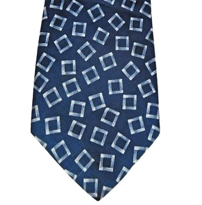 Roberto check tie made in Britain vintage 1980s blue SHORT tie - Picture 1 of 3