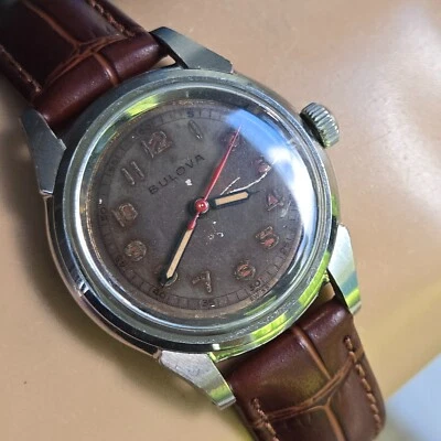 Reloj de cuerda manual vintage BULOVA Watertite para hombre militar 10BCC suizo 1948 Foto 1 de 4
