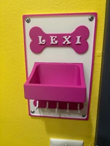 Custom Dog Leash and Snack Holder - Wall Mounted Personalized - Picture 1 of 4