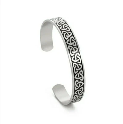  Damen Frauen 316L Edelstahl Armband Armreif Triqueta Kelten Wikinger Vikings  - Bild 1 von 3