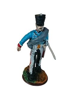 Franklin Mint Waterloo Regiment vtg toy soldier 1979 Cavalry Hussar sword saber