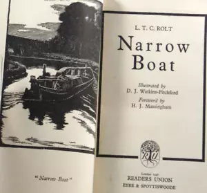 Barco estrecho de L T C Rolt B B D J Watkins-Pitchford 1946 libro de colección viaje al canal - Imagen 1 de 20