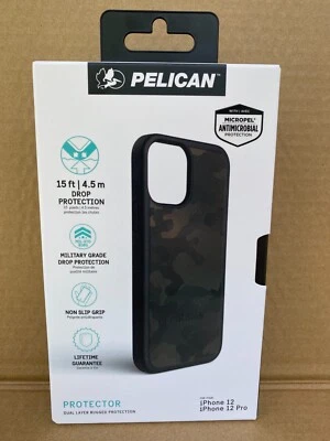 Pelican Protector iPhone 12 Case Camo Green Black Slim Dual Layer - Image 1 of 4