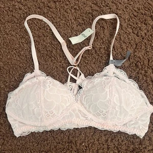 Aerie Lace Padded Bralette Lightly Lined Adjustable Straps Pink Size 34A NWT - Picture 1 of 6