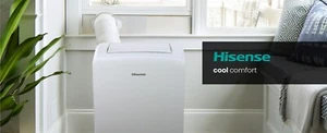 Hisense AP0722CW1W 300 sq ft (10,000 BTU ASHRAE/7,000 BTU SACC) WiFi Portable AC - Picture 1 of 7