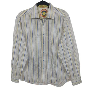 Robert Graham Mens Shirt Size L Casual Button Down Flip Cuff Office Business - Picture 1 of 8