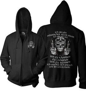 Herren Zipper Hoodie Mürrischer alter Mann Hard Core AM9720ZP - Picture 1 of 1
