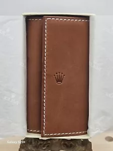 RARE ROLEX Key Ring 4 Anelli Brown Leather Original ROLEX New with Box & Tissue - Picture 1 of 9