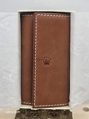 RARO ROLEX 4 Anelli Cuero Marrón Original ROLEX Nuevo con Caja y Pañuelo  Foto 1 de 4