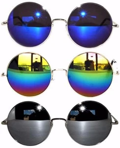 Retro Round Sunglasses 3 Pairs Mix#2 Colored Lens Colored Metal Frame 56 mm - Picture 1 of 6