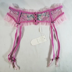 For Love and Lemons Viviane Rose Strumpfgürtel Medium Rosa Blumen Tüll - Bild 1 von 6