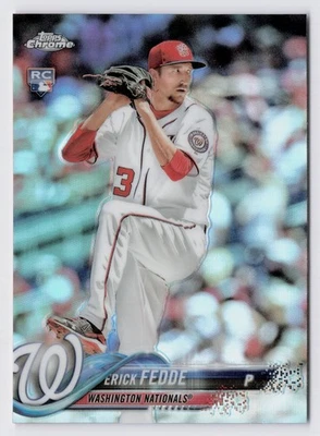 2018 Topps Chrome Erick Fedde #76 Refractor (RC) WASHINGTON NATIONALS - Image 1 of 2