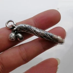 Vintage Silver Solid Penis Pendant, Alternative Personalized Creative Pendant - Picture 1 of 6