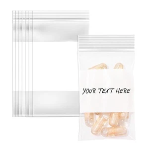 - 2" X 3" Plastic Zip Bags With Writable White Block (1000 Count) 2 Mil Small... - Picture 1 of 7