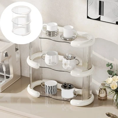 Plastic Mug Shelf Organizers For Small Space Kitchen Desktop - Image 1 of 4