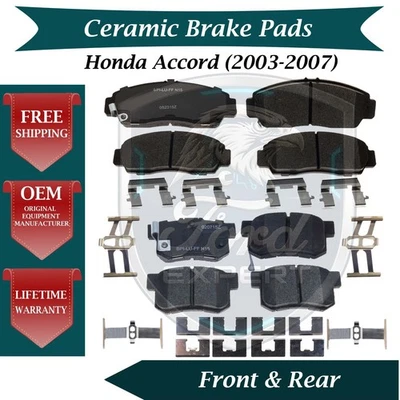 Nuevo kit de pastillas de freno delanteras y traseras de cerámica OE para Honda Accord 2003-2007 9 años de garantía Foto 1 de 4