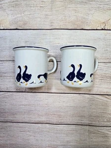 Juego de 2 tazas de té de café de porcelana vintage CIPA gansos azules patos porcelana Italia - Imagen 1 de 7