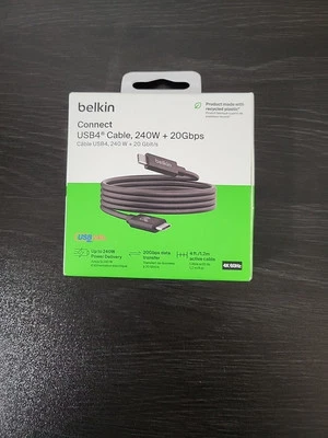 Belkin INZ004TT1.2MBK Usb4 240w 20gbps 1.2m Cable W11cabl - Image 1 of 4