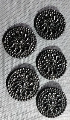 Set Of 5 Victorian? French Jet Buttons - Image 1 of 3