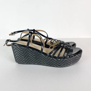 Sandalias de cuña MariaMare para mujer punta redonda con tiras negras talla 40 - Imagen 1 de 7