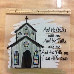 1 DTF Transfer "And He Walks With Me" Lords House Religious Transfer Ready Press - Picture 1 of 2