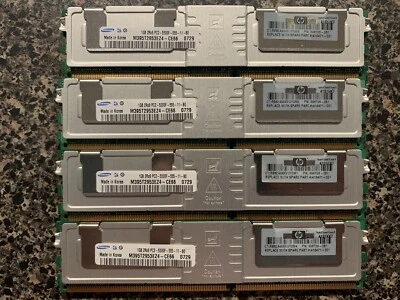 4GB Kit Samsung 4x1GB PC2-5300F DDR2 Fully Buffered Registered ECC RAM - Image 1 of 2