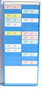 3 A4 Wall Mounted All Metal Job Card Racks - Each With 28 Pockets - Picture 1 of 3