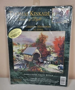 Candamar Designs Thomas Kinkade Embellished Cross Stitch Country Memories #50962 - Picture 1 of 3