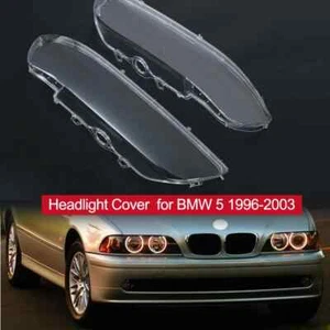 For BMW 5 Series E39 Facelift 1996-2003 Headlight Headlamp Lens Shell Cover PAIR - Picture 1 of 11
