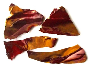 Mookaite Slab - Red - Gold - 215 Grams - Australia - Picture Jasper - Lot of 4 - Picture 1 of 2