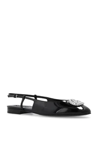GUCCI Double G Black Leather Ballet Flats New & Authentic - Picture 1 of 3