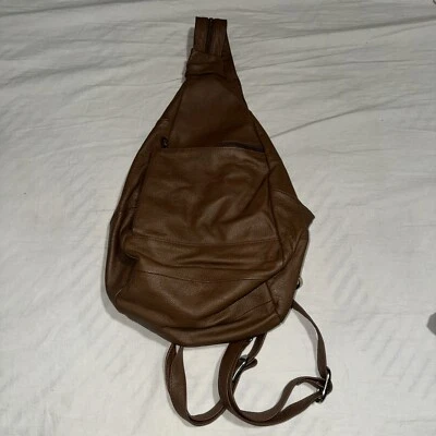 APC Caramel Leather Sling Backpack Shoulder Bag - Image 1 of 4