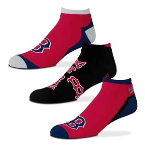 BOSTON RED SOX 3-PACK ANKLE SOCKS ADULT LARGE AUTHENTIC MLB BASEBALL TEAM NEW - Picture 1 of 1