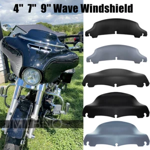 4" 7" 9" Wave Windshield Windscreen For Harley Touring Street Glide 2014-2024 - Picture 1 of 24