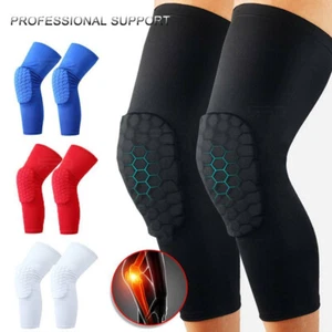 Honeycomb Pad Knee Support Brace Compression Long Leg Sleeve Brace Protection - Picture 1 of 16