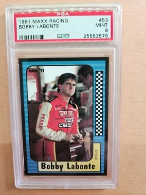 BOBBY LABONTE 1991 MAXX NASCAR RACING CARD #53 "ROOKIE CARD", GRADED PSA 9 MINT! - Image 1 of 4