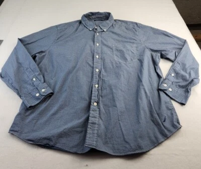 Camisa masculina manga longa algodão 2XL geométrica azul náutica - Imagem 1 de 4