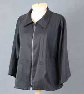 Babette SF XS Black Nylon Poly Blend Full Zip Collared Wide Fit Pockets Jacket - Picture 1 of 7