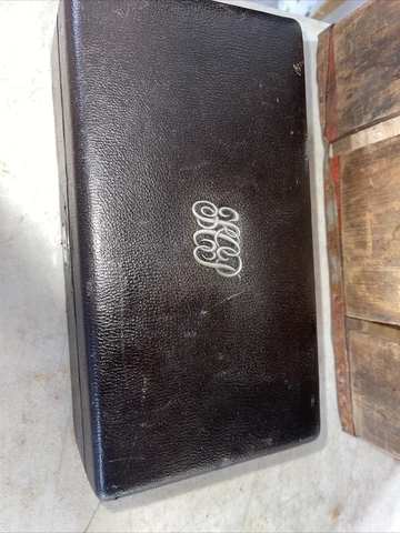 Theodore B Starr Jewelry Box  leather and sterling Cover