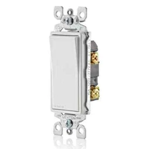 Open Box-Leviton Decora 15 Amp Single-Pole AC Quiet Switch- R72-05601-2WS White - Picture 1 of 4