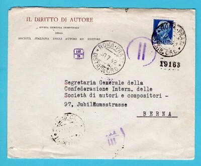 ITALY censored cover 1942 Roma to Bern, Switzerland - Image 1 of 2